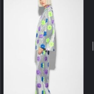 Nasty Gal Premium Floral Sequin Wide Leg Pants